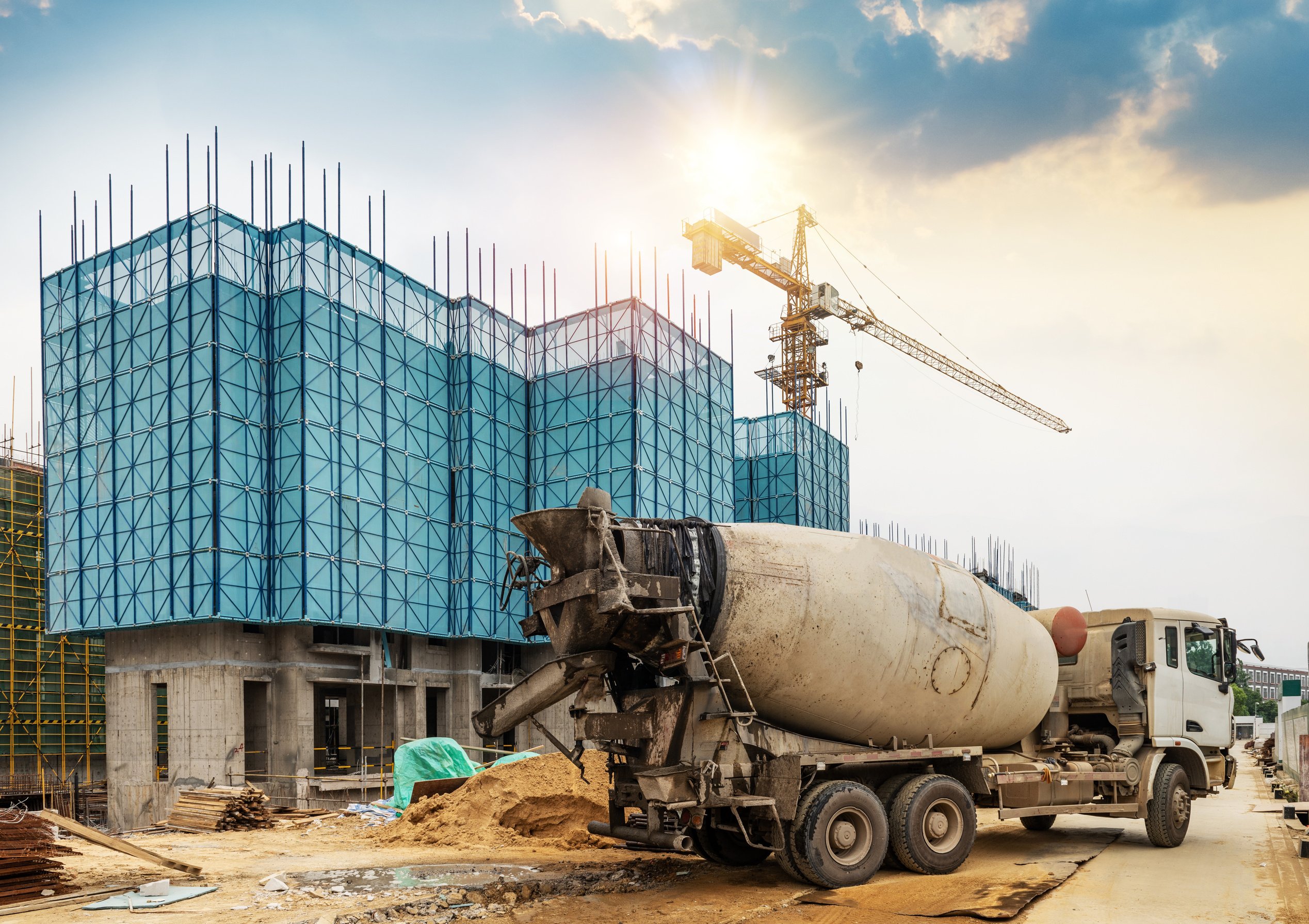 construction of a building under construction